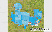 Political Shades Map of ZIP codes starting with 734, satellite outside
