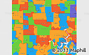Political Simple Map of ZIP codes starting with 734