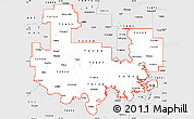 Silver Style Simple Map of ZIP codes starting with 734