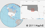 Gray Location Map of ZIP code 73401, highlighted country, highlighted state