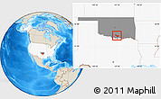 Shaded Relief Location Map of ZIP code 73401, highlighted country, highlighted state