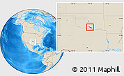 Shaded Relief Location Map of ZIP code 73401, highlighted county