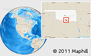 Shaded Relief Location Map of ZIP code 73401, highlighted state