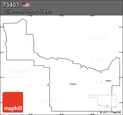 Blank Simple Map of ZIP Code 73401, cropped outside