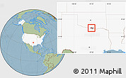 Savanna Style Location Map of ZIP code 73430, highlighted country, highlighted county, hill shading