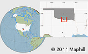 Savanna Style Location Map of ZIP code 73430, highlighted country, highlighted state, hill shading