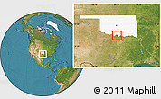 Satellite Location Map of ZIP code 73441, highlighted state