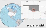 Gray Location Map of ZIP code 73481, highlighted country, highlighted state