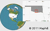 Satellite Location Map of ZIP code 73481, highlighted country, highlighted state