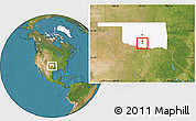 Satellite Location Map of ZIP code 73481, highlighted state