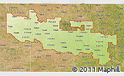 Physical 3D Map of ZIP codes starting with 735, satellite outside