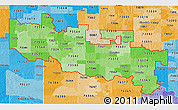 Political Shades 3D Map of ZIP codes starting with 735