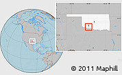 Gray Location Map of ZIP code 73528, highlighted state, hill shading