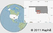 Savanna Style Location Map of ZIP code 73528, highlighted country, highlighted state, hill shading