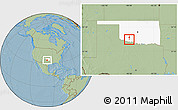 Savanna Style Location Map of ZIP code 73528, highlighted state, hill shading
