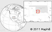 Blank Location Map of ZIP code 73530, highlighted state