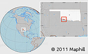 Gray Location Map of ZIP code 73530, highlighted state, hill shading