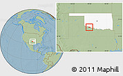 Savanna Style Location Map of ZIP code 73530, highlighted state, hill shading