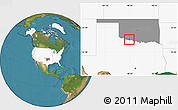 Satellite Location Map of ZIP code 73531, highlighted country, highlighted state