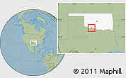 Savanna Style Location Map of ZIP code 73531, highlighted state, hill shading