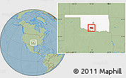 Savanna Style Location Map of ZIP code 73533, highlighted county, highlighted state, hill shading