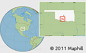 Savanna Style Location Map of ZIP code 73533, highlighted state