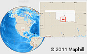 Shaded Relief Location Map of ZIP code 73533, highlighted county, highlighted state