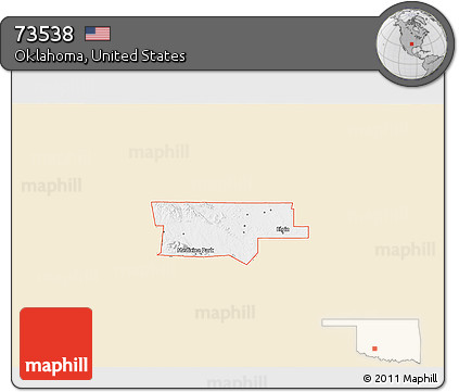 Classic Style 3D Map of ZIP Code 73538, single color outside