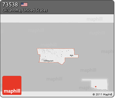 Gray 3D Map of ZIP Code 73538, single color outside