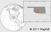 Blank Location Map of ZIP code 73538, highlighted country, highlighted state