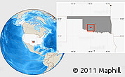 Shaded Relief Location Map of ZIP code 73538, highlighted country, highlighted state