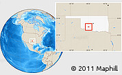 Shaded Relief Location Map of ZIP code 73538, highlighted state