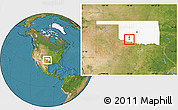 Satellite Location Map of ZIP code 73540, highlighted state