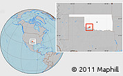 Gray Location Map of ZIP code 73542, highlighted state, hill shading