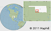 Savanna Style Location Map of ZIP code 73542, highlighted county, highlighted state, hill shading