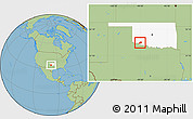 Savanna Style Location Map of ZIP code 73542, highlighted state