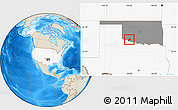 Shaded Relief Location Map of ZIP code 73542, highlighted country, highlighted state