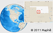Shaded Relief Location Map of ZIP code 73542, highlighted state