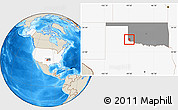 Shaded Relief Location Map of ZIP code 73544, highlighted country, highlighted state