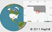 Satellite Location Map of ZIP code 73548, highlighted country, highlighted state