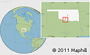 Savanna Style Location Map of ZIP code 73548, highlighted state