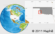 Physical Location Map of ZIP code 73550, highlighted country, highlighted state