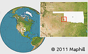 Satellite Location Map of ZIP code 73550, highlighted state