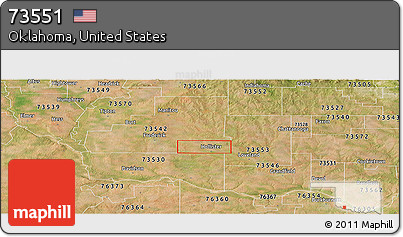 Satellite Panoramic Map of ZIP Code 73551