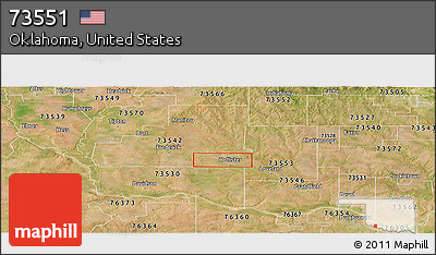 Satellite Panoramic Map of ZIP Code 73551