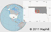 Gray Location Map of ZIP code 73559, highlighted country, highlighted state, hill shading