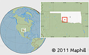 Savanna Style Location Map of ZIP code 73559, highlighted state, hill shading