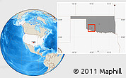 Shaded Relief Location Map of ZIP code 73559, highlighted country, highlighted state