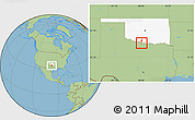 Savanna Style Location Map of ZIP code 73569, highlighted state