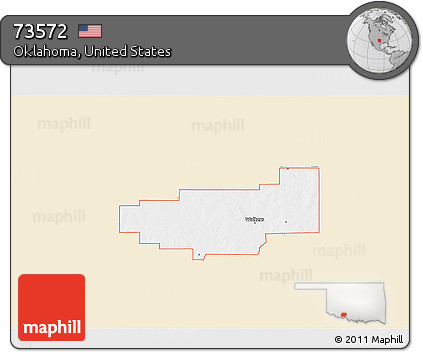 Classic Style 3D Map of ZIP Code 73572, single color outside